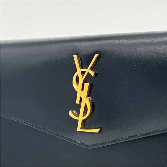 Black YSL large uptown pouch clutch bag - Picture 3 of 8